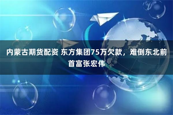 内蒙古期货配资 东方集团75万欠款,难倒东北前首富张宏伟